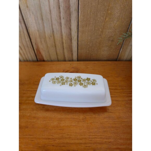 Vintage Pyrex Butter Dish, "Spring Blossom Green" - Picture 2 of 7
